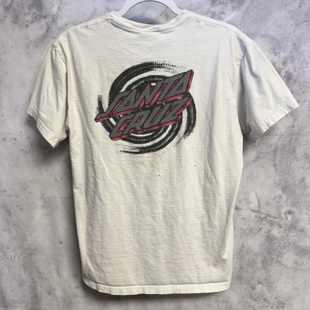 Vintage 90s Santa Cruz Skateboards NHS T Shirt Men’s White Short Sleeve Medium